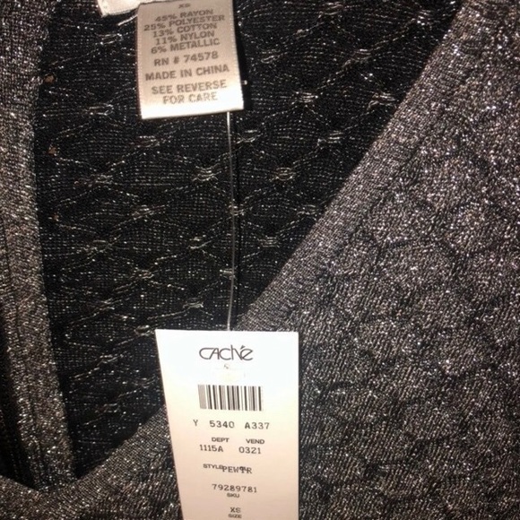 🔥NWT CACHE PEWTER METALLIC BODYCON DRESS HUGE DISCOUNT OVER 70% OFF - Picture 5 of 9